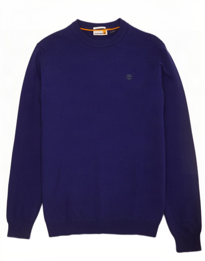 Timberland Herren-Pullover mit Rundhalsausschnitt, mittlere marineblaue Merinowolle