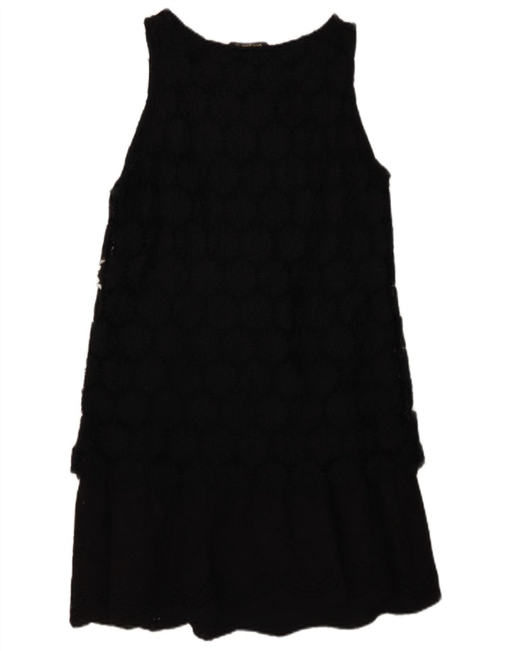 DESIGUAL Womens Sleeveless Shift Dress EU 40 Medium Black Polyester