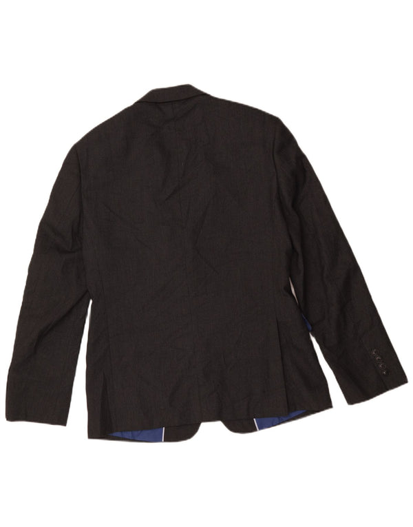 Marks & Spencer Mens 2 Button Slim Blazer Jacket UK 38 Medium Black Wool
