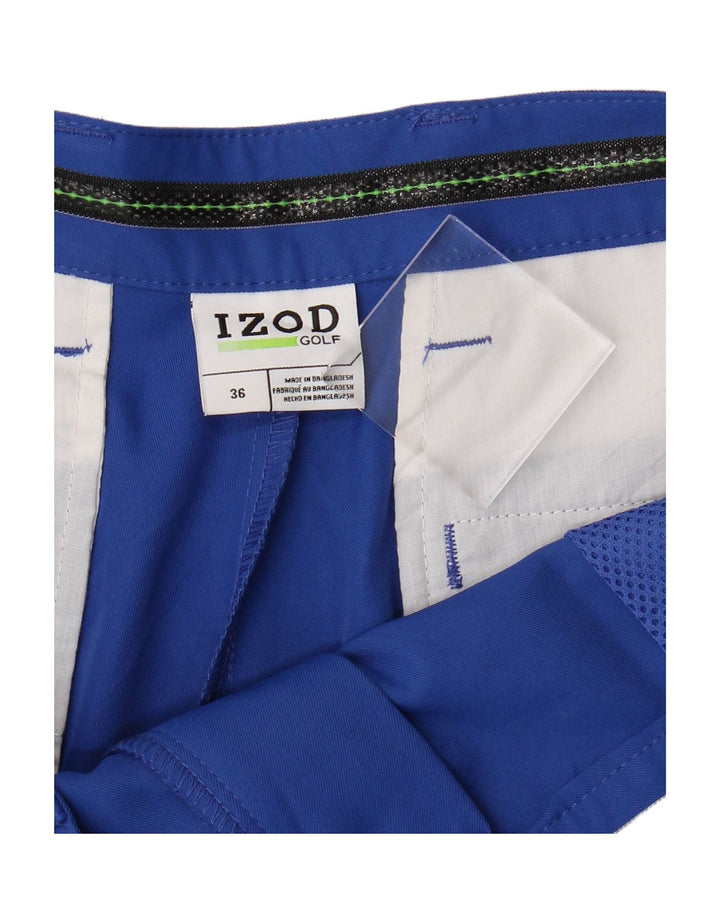 IZOD Mens Chino Shorts W36 Large  Blue Polyester