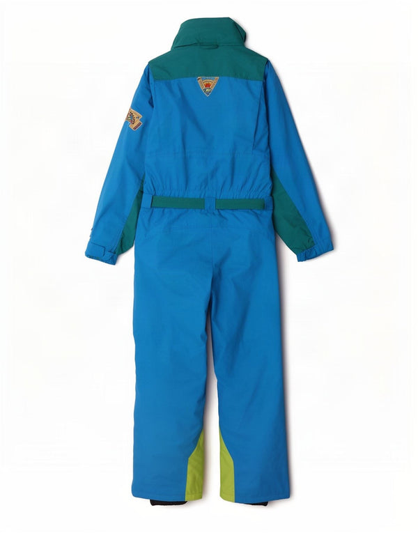 Vintage Herren Skioverall IT 48 Mittelblaues Colourblock-Nylon