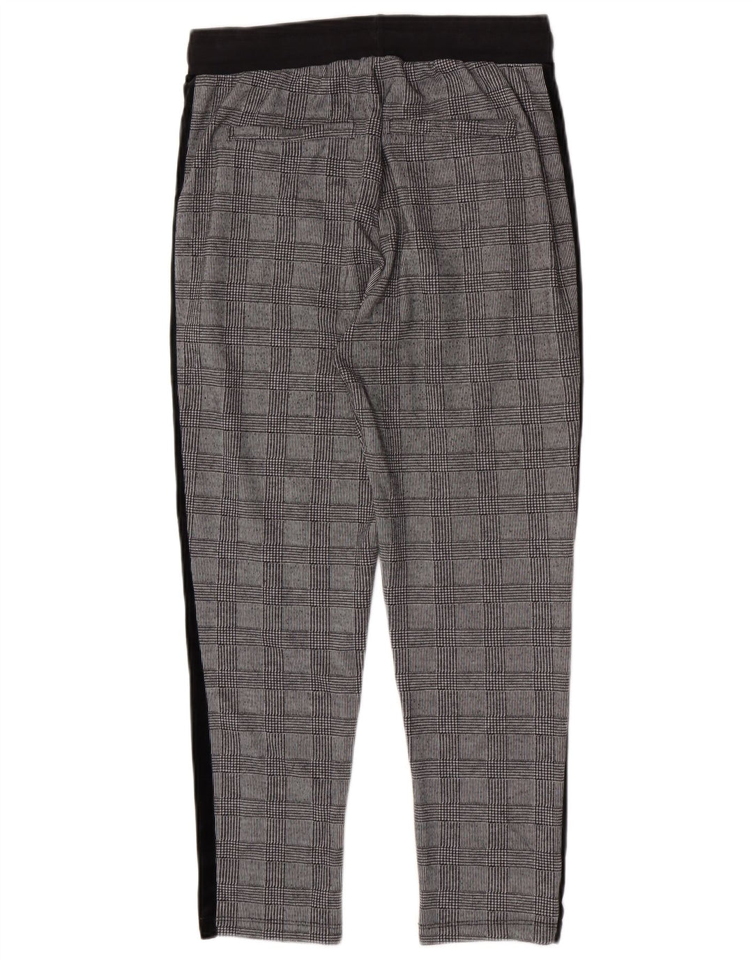 Schmale, verkürzte Herrenhose von Zara, mittelgroß, W31, L25, graues Hahnentritt-Polyester