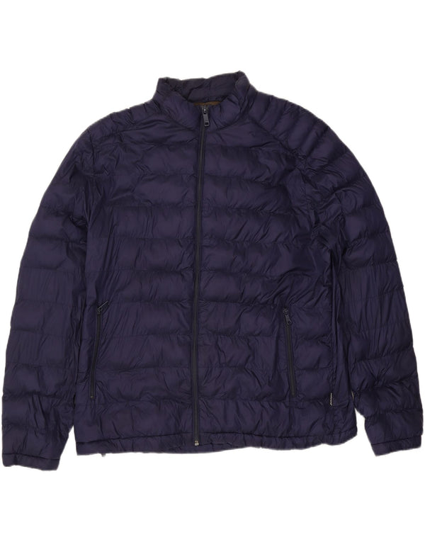 Zara Herren Wattierte Jacke UK 44 2XL Marineblau Polyester