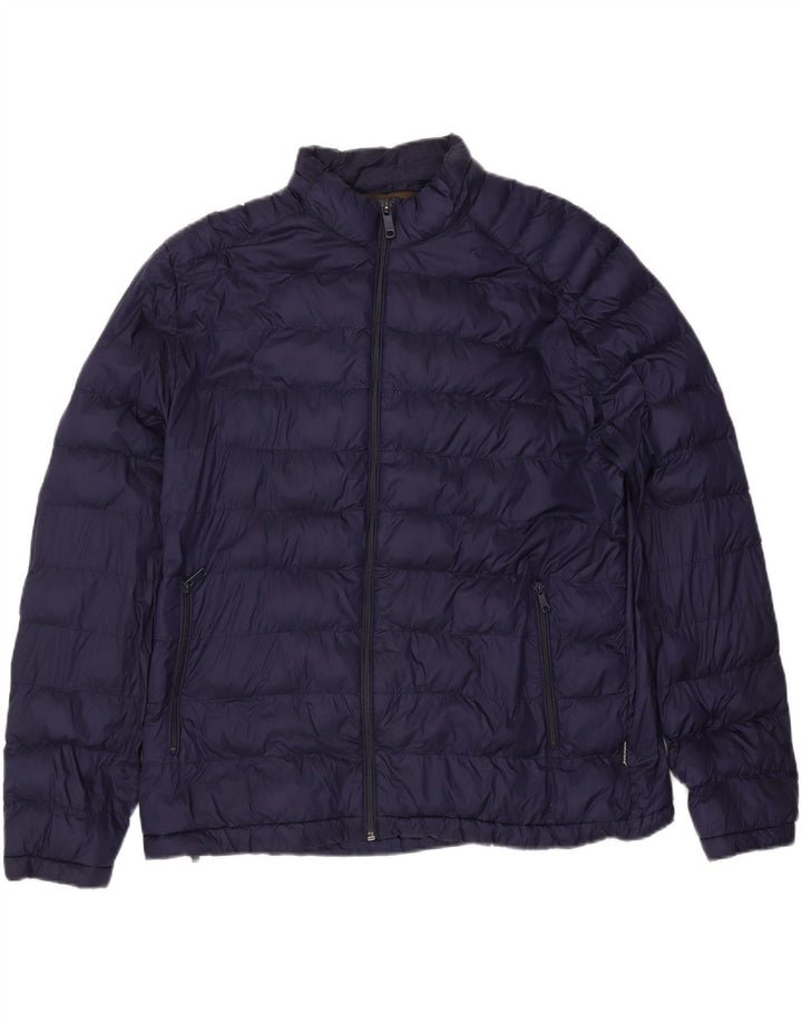 Zara Herren Wattierte Jacke UK 44 2XL Marineblau Polyester