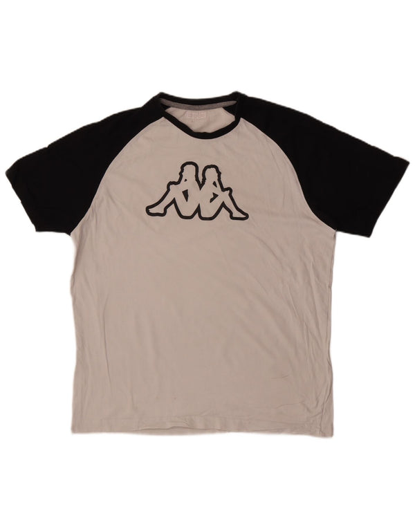 Kappa Herren-T-Shirt mit Grafik, XL, Weiß, Farbblock