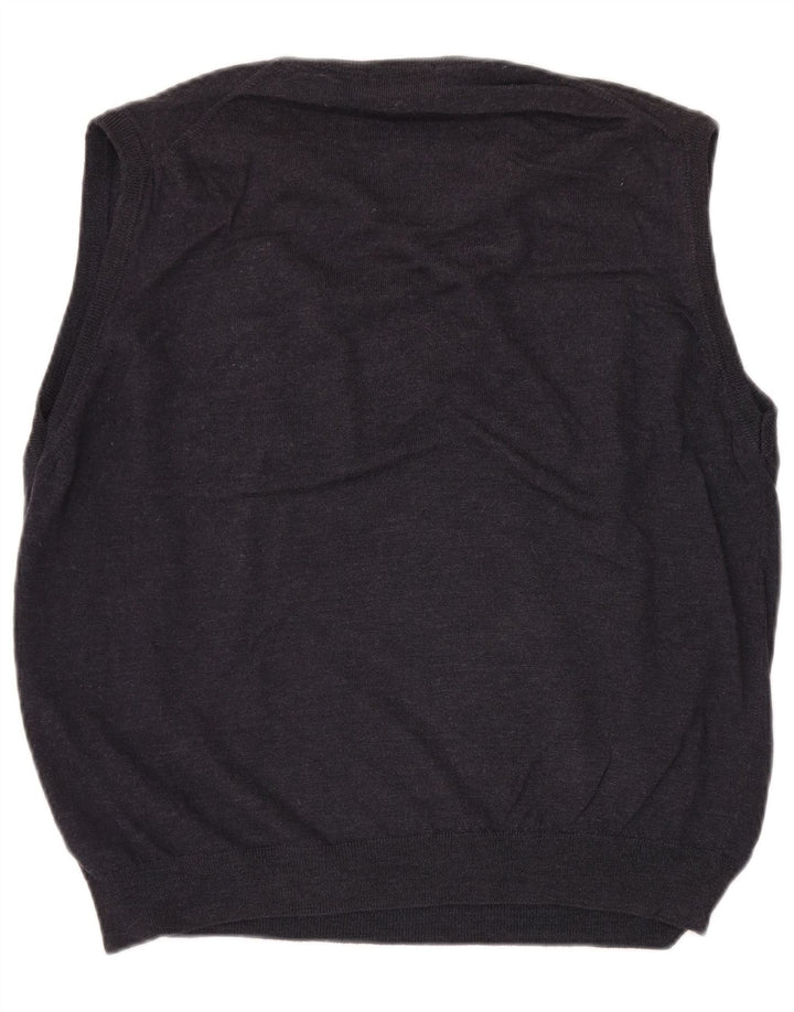 Marks & Spencer Herren Weste Tank Top XL Marineblau Merinowolle