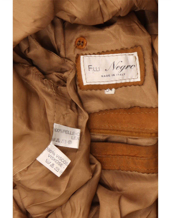 Vintage Herren Wildlederjacke IT 54 XL Beige Leder