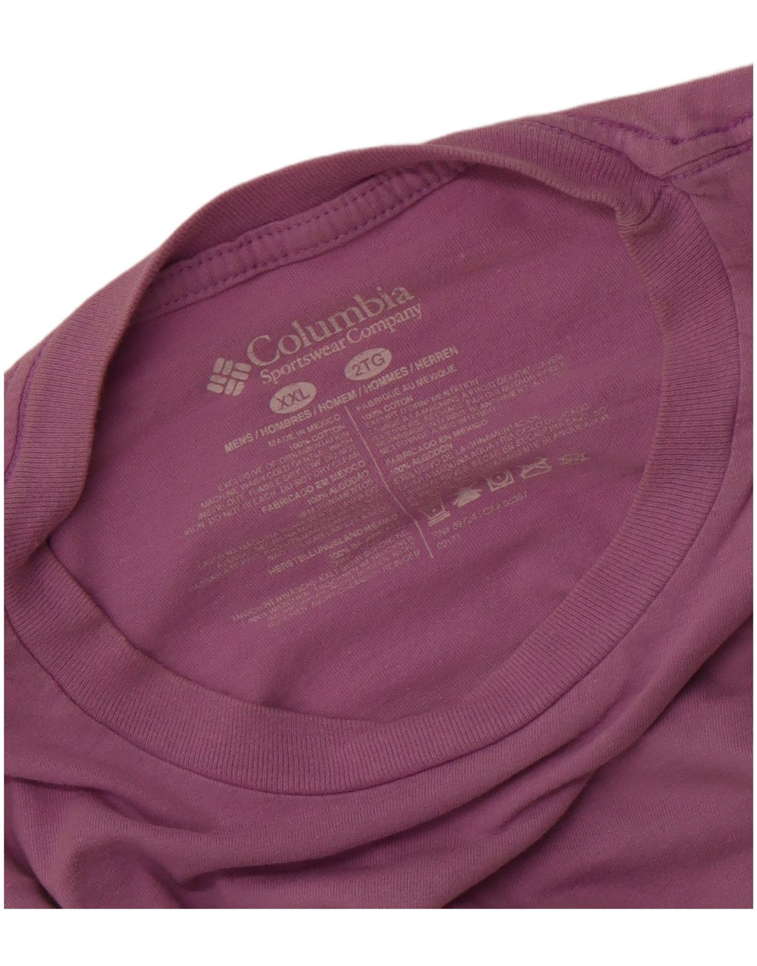 COLUMBIA Herren Grafik T-Shirt Top 2XL Lila Baumwolle