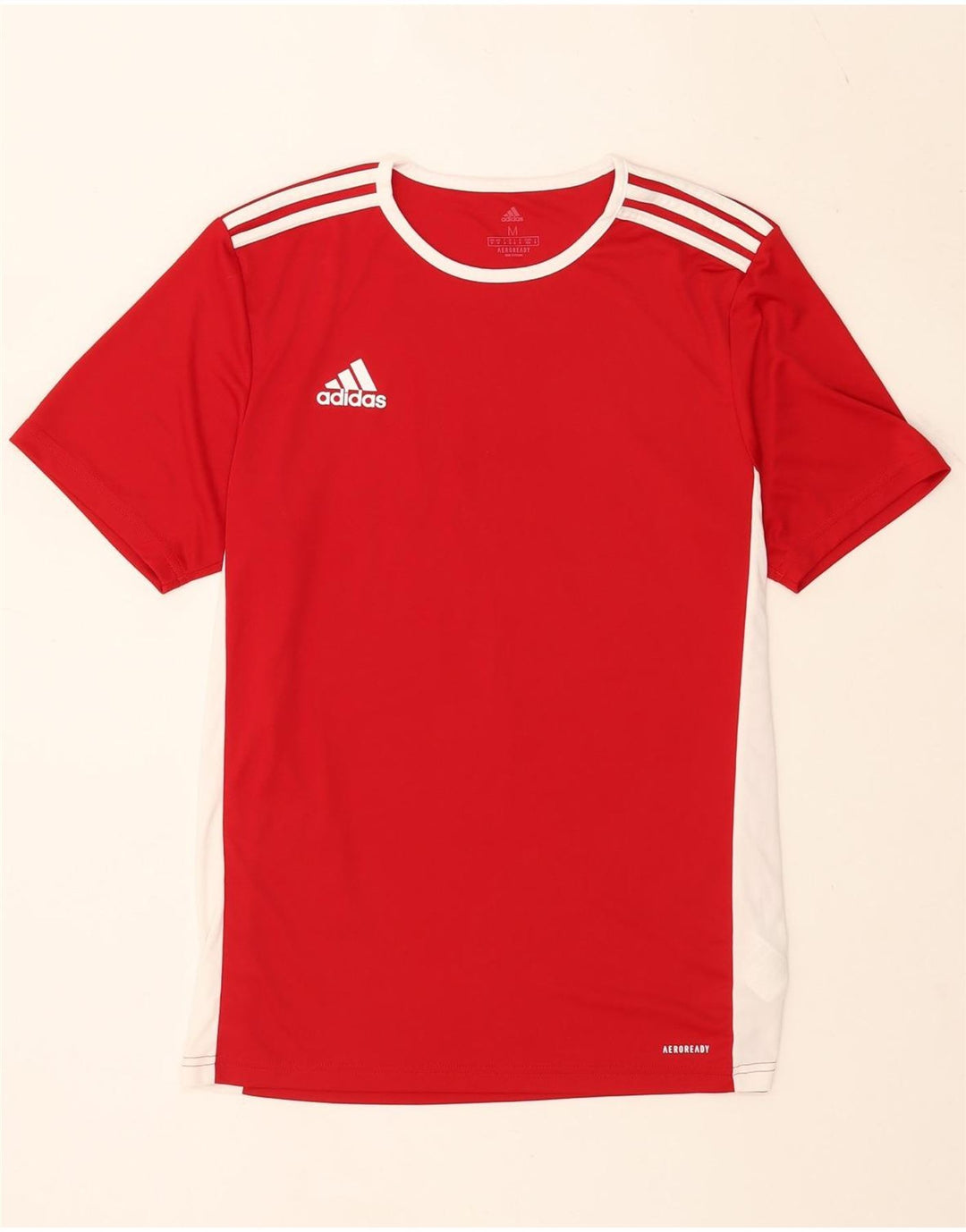 Adidas Herren Aeroready T-Shirt Top Mittelrotes Colourblock-Polyester