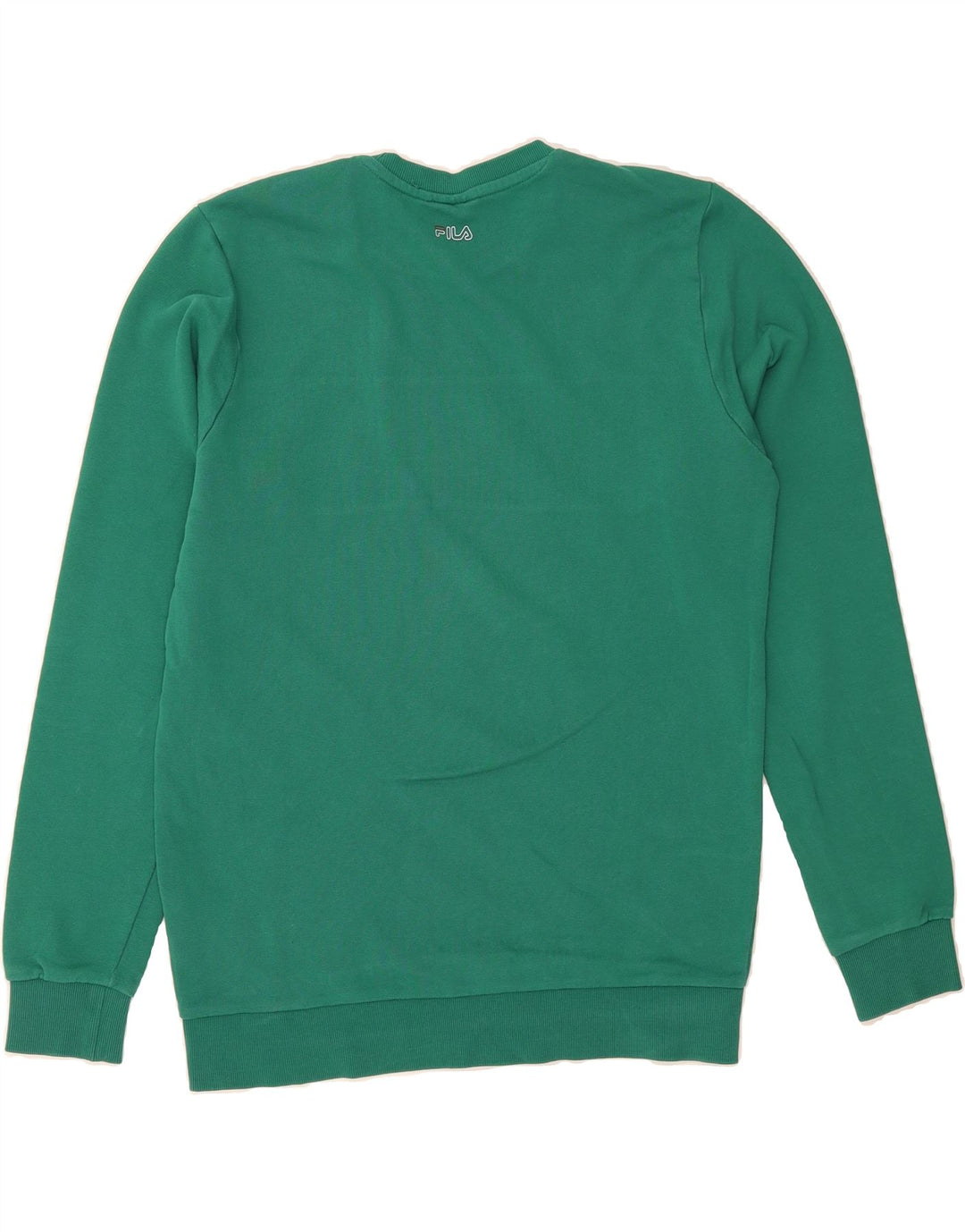 FILA Mens Graphic Sweatshirt Jumper Large Green Colourblock Cotton Vintage Fila and Second-Hand Fila from Messina Hembry 