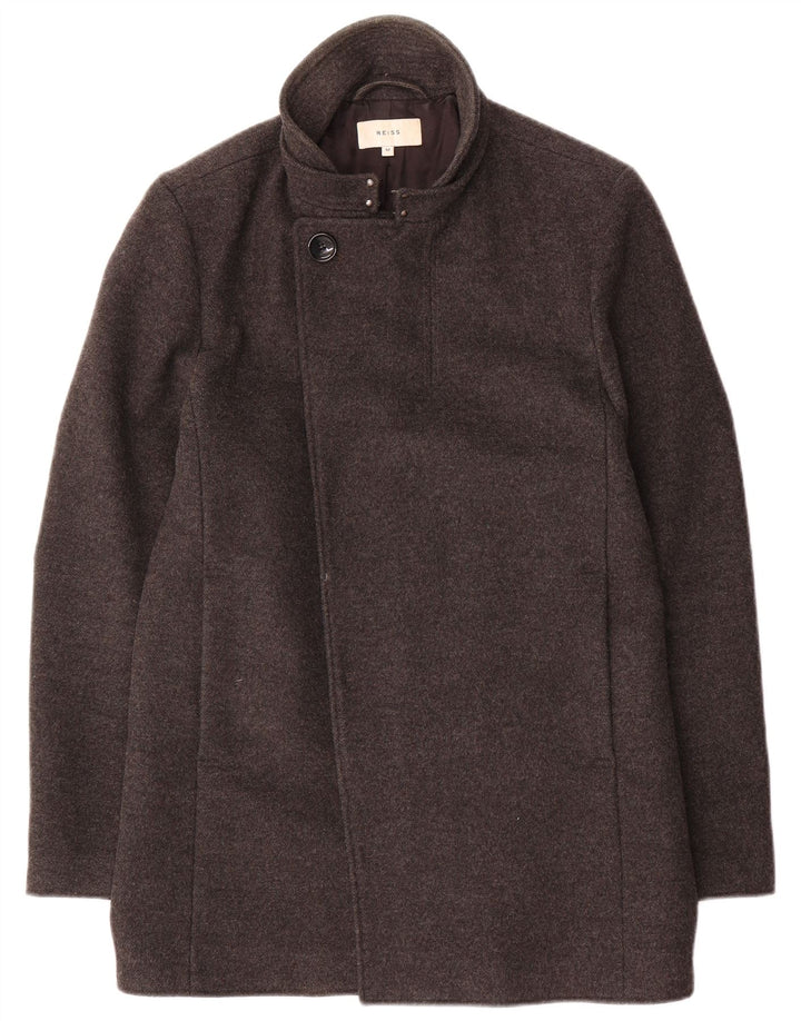 Reiss Herrenmantel UK 38 Mittelgraue Wolle
