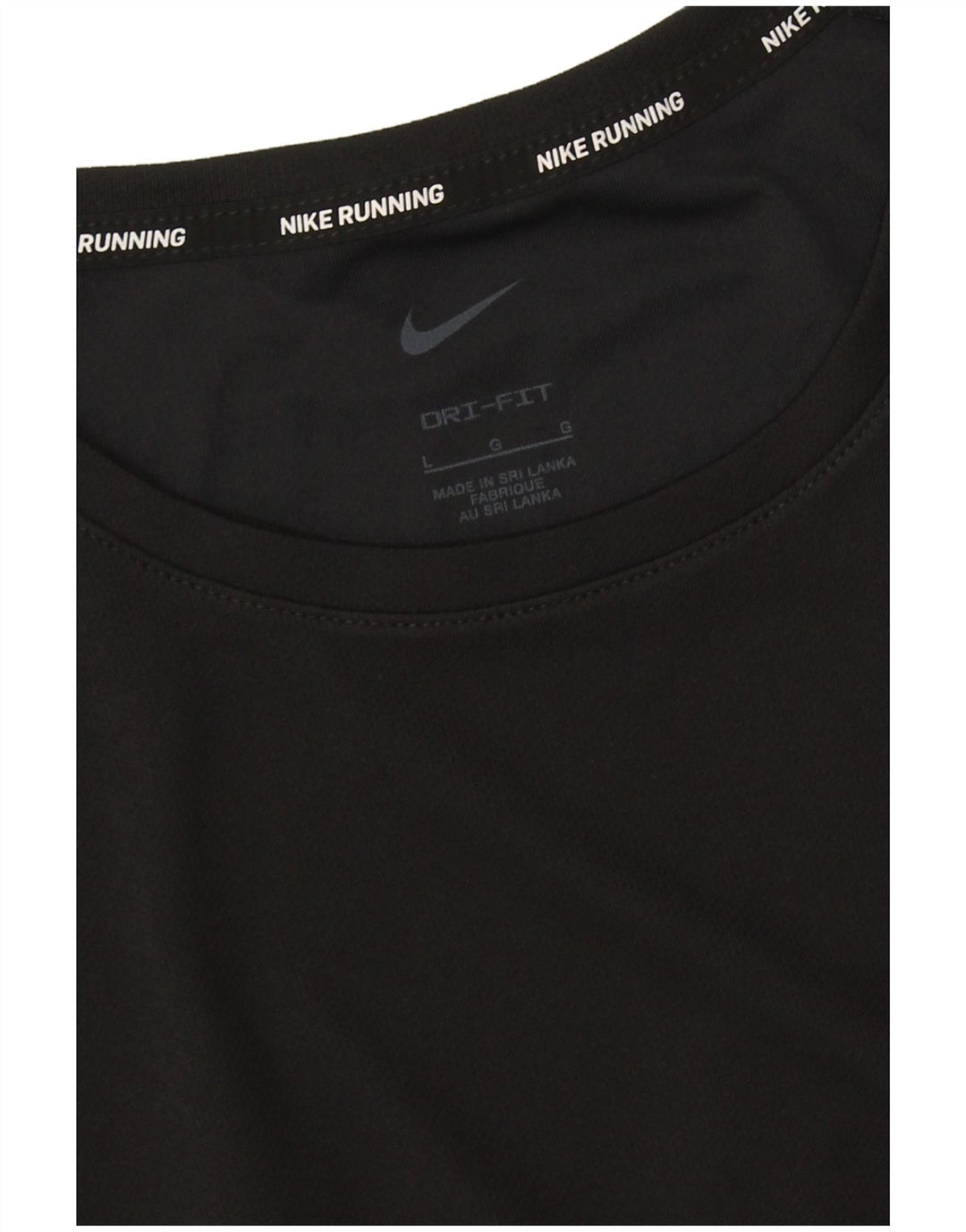 Nike Herren Dri Fit Lauf-T-Shirt, Größe L, Schwarz