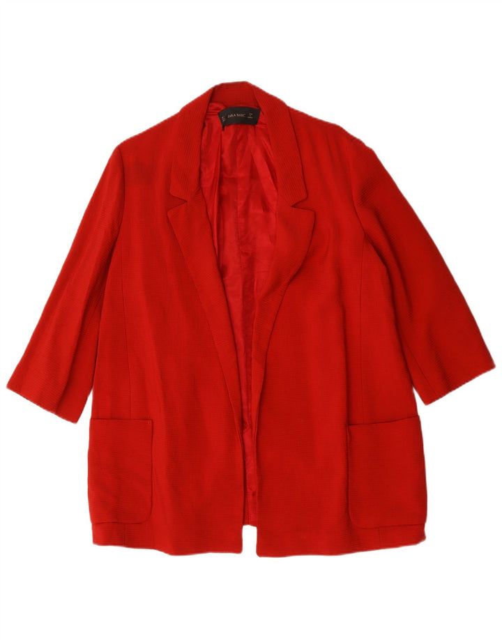 Zara Damen-Blazer mit 3/4-Ärmeln, offen, Gr. 40, Rot