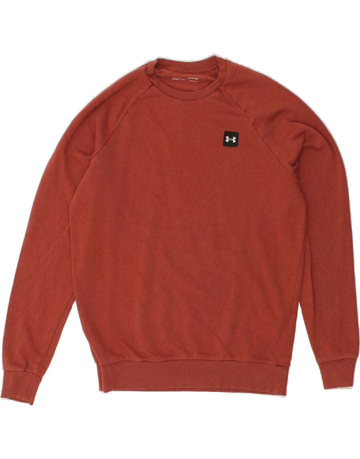 UNDER ARMOUR Mens Heat Gear Sweatshirt Jumper Small Red Cotton Vintage Under Armour and Second-Hand Under Armour from Messina Hembry 
