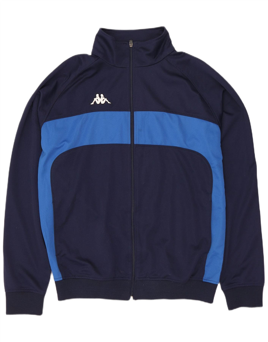 Kappa Herren-Trainingsanzug-Oberteil, Jacke, 2XL, Marineblau, Farbblock-Polyester
