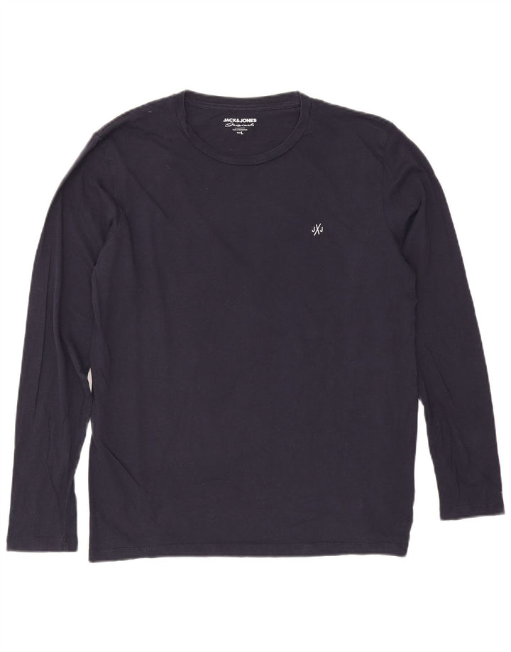 Jack & Jones Herren-Oberteil, langärmelig, groß, marineblau, Baumwolle