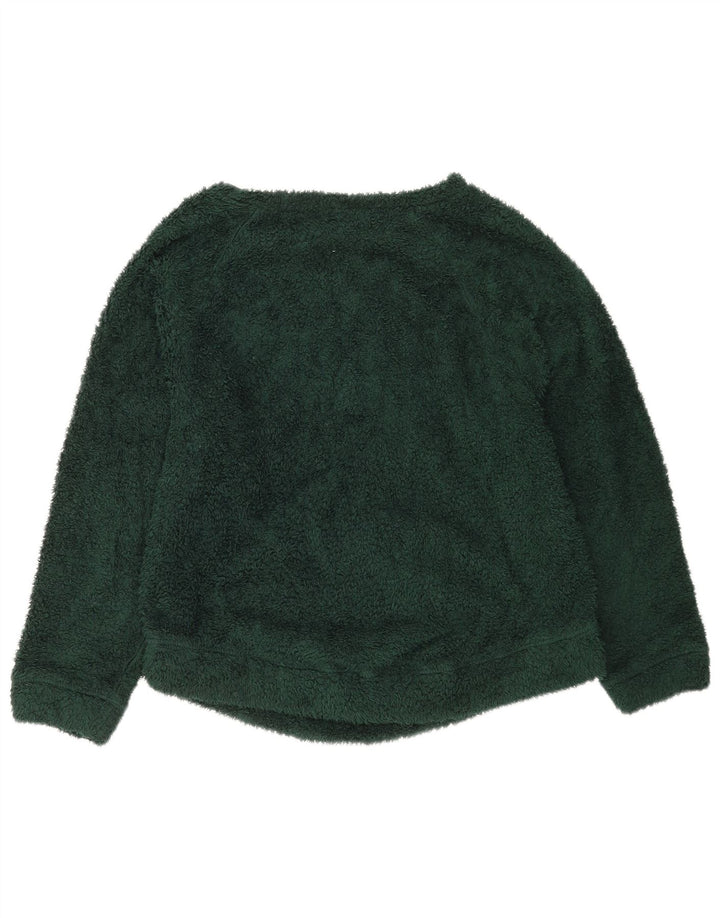 Benetton Damen-Oversize-Fleecepullover, Gr. 10, Größe S, Grün, Polyester