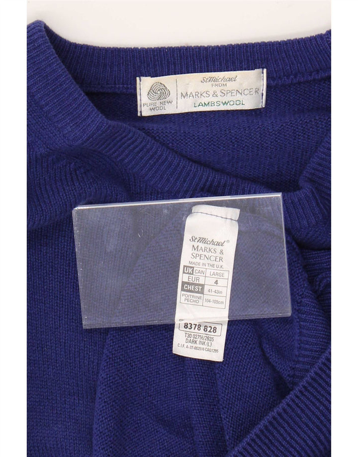 Marks & Spencer Herren St. Michael Pullover mit U-Boot-Ausschnitt, Größe L, Blau