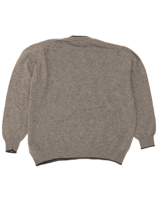 Fila Herren-Pullover mit Rundhalsausschnitt, 2XL, graue Wolle