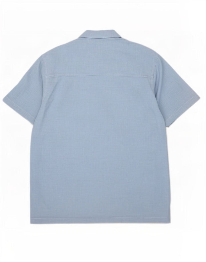 Chaps Herren Kurzarmhemd XL Blaues Leinen
