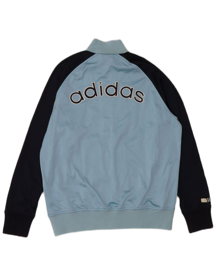 Adidas Jungen Grafik-Trainingsanzug-Top-Jacke, 15–16 Jahre, blaues Farbblockdesign