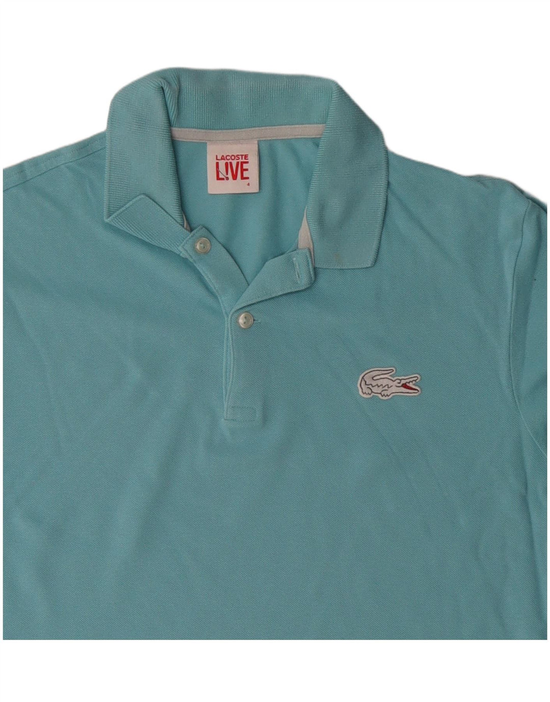 LACOSTE Herren-Poloshirt, Größe 4, mittelblaue Baumwolle