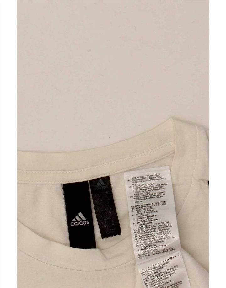 Adidas Herren T-Shirt Top Small Weiß Baumwolle