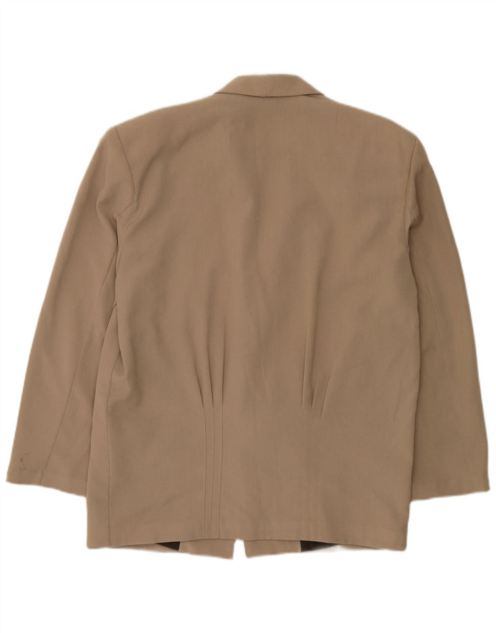 Vintage Herren 1 Knopf Blazer Jacke UK 38 Mittelbeige Viskose