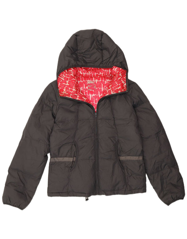 Roxy Womens Hooded Loose Fit Wattierte Jacke UK 3 XS Schwarz Polyamid