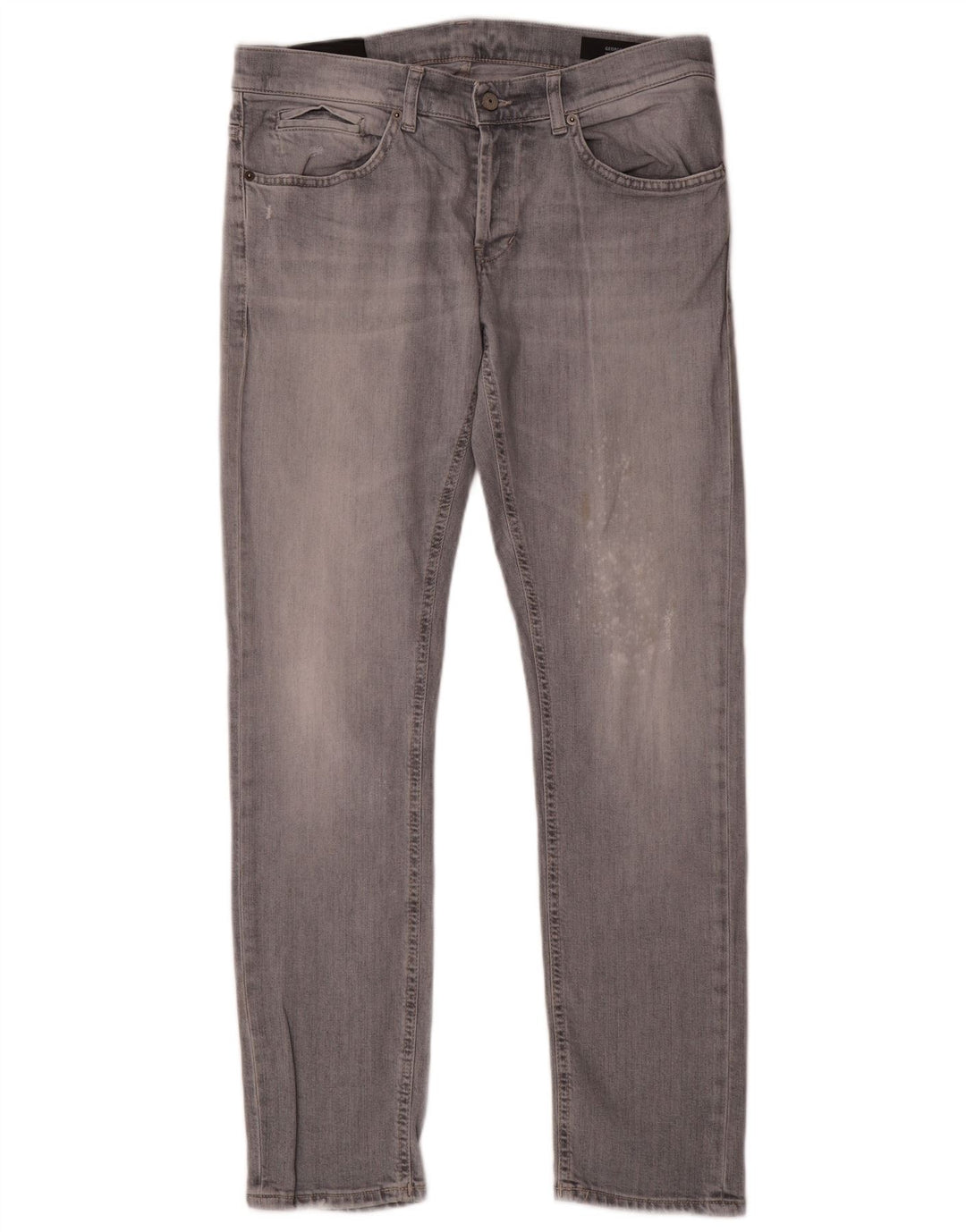 DONDUP Damen Straight Jeans W34 L31 Graue Baumwolle