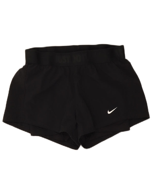 Nike Damen Dri Fit Sport Shorts UK 10 Small Schwarz Polyester