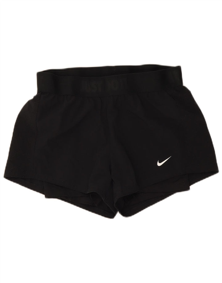 Nike Damen Dri Fit Sport Shorts UK 10 Small Schwarz Polyester