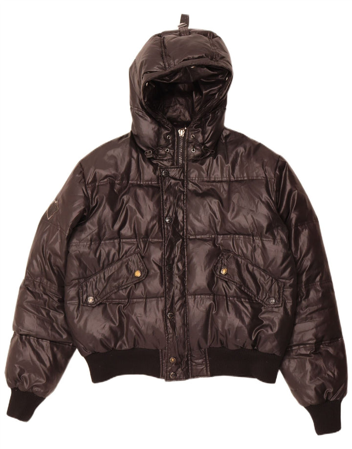 Bomb Boogie Herren-Jacke mit Kapuze, gepolstert, UK 40, Größe L, Schwarz, Polyester