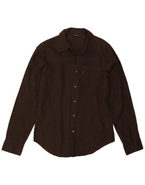 Calvin Klein Jeans Herrenhemd Mittelbraunes Leinen