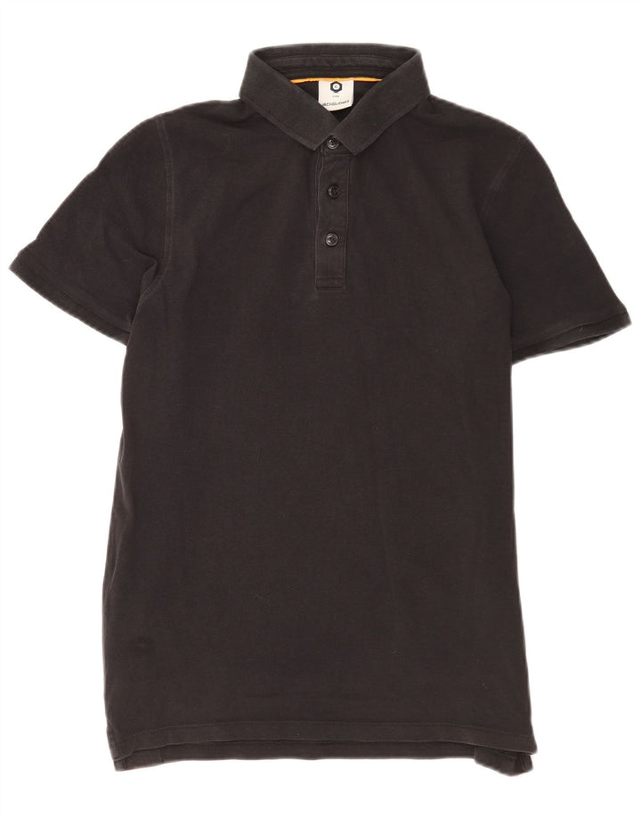 Jack & Jones Herren-Poloshirt mit Grafik, Mittelschwarz, Colourblock-Baumwolle