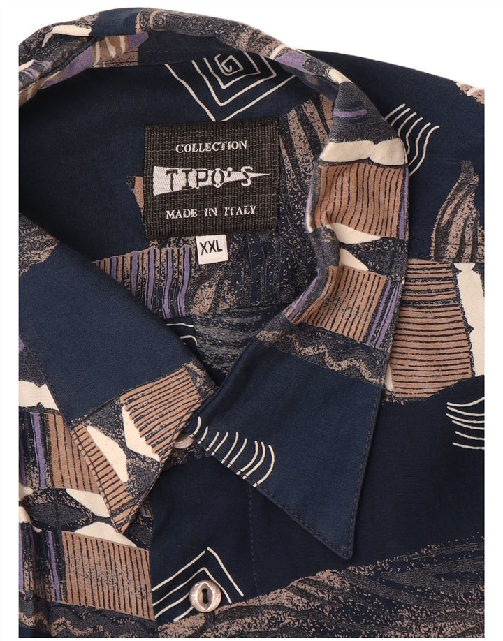 Tipo' S Herren Kurzarmhemd 2XL Marineblau Patchwork