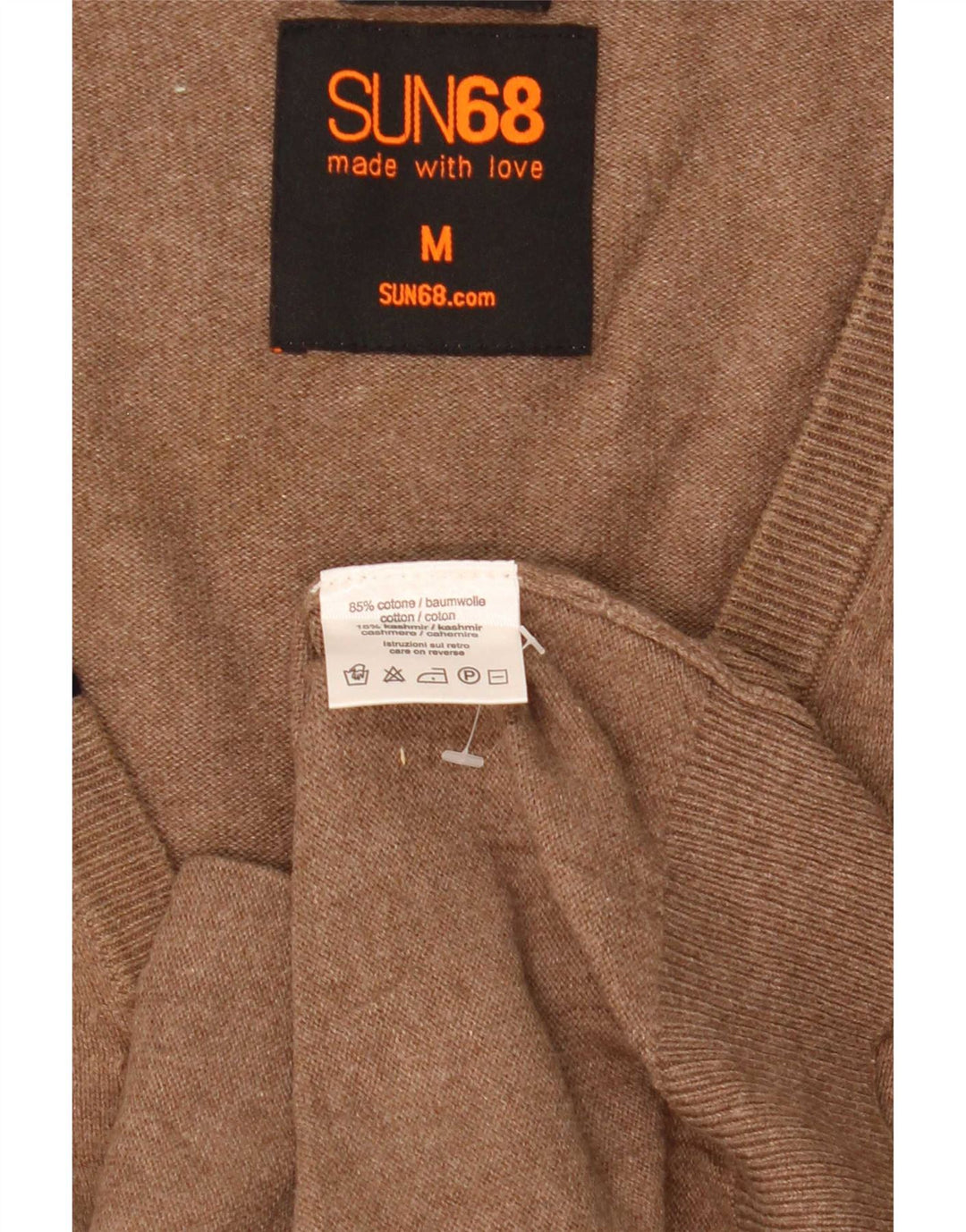 Sun68 Herren-Strickjacke, mittelbeige Baumwolle