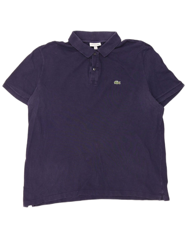 Lacoste Herren Slim Fit Poloshirt Größe 8 3XL Marineblaue Baumwolle