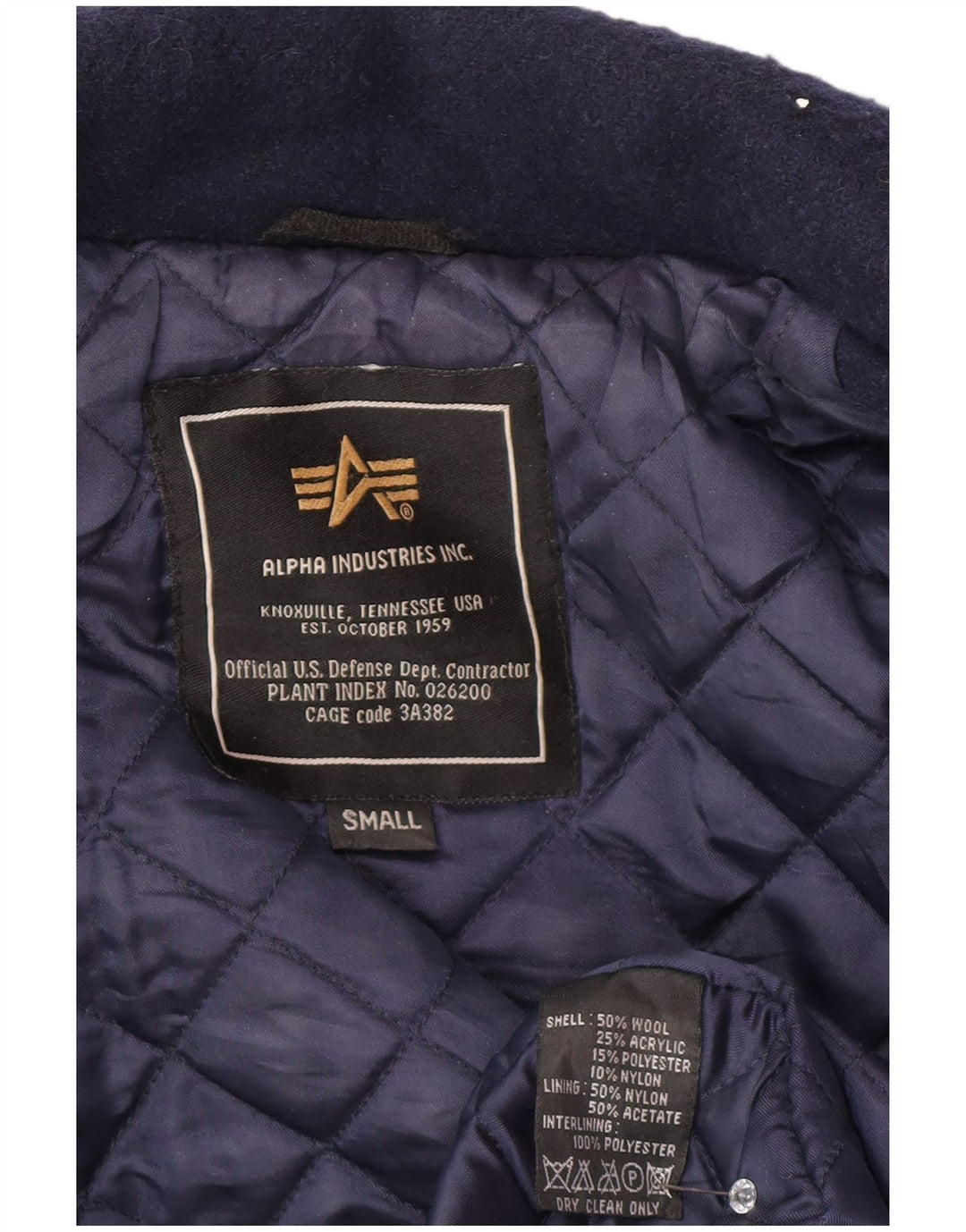 Alpha Industries Damen Übergroßer Pea Coat UK 10 Small Marineblaue Wolle