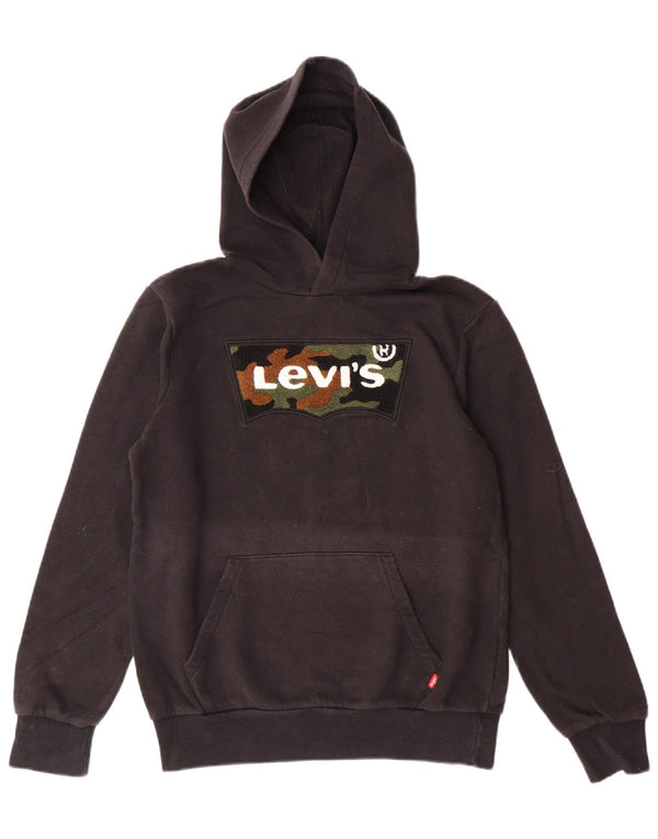 Levi's Jungen-Pullover mit grafischem Kapuzenpullover, 12–13 Jahre, groß, schwarze Baumwolle