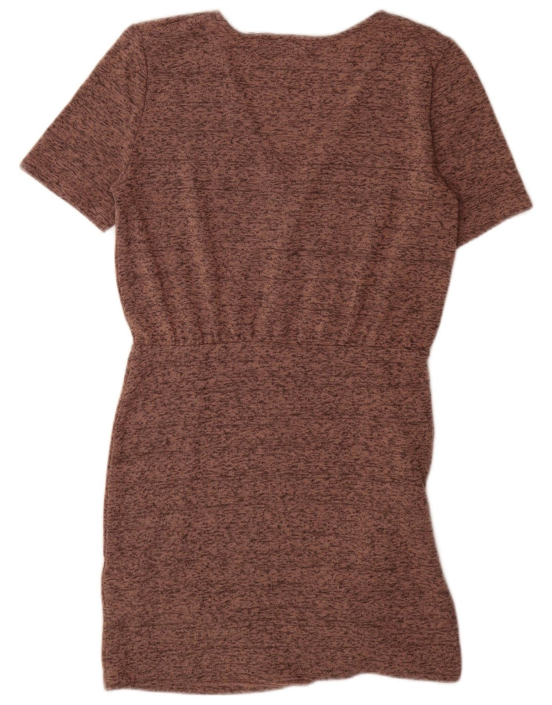 Zara Damen Etuikleid UK 12 Mittelbraun geflecktes Polyester