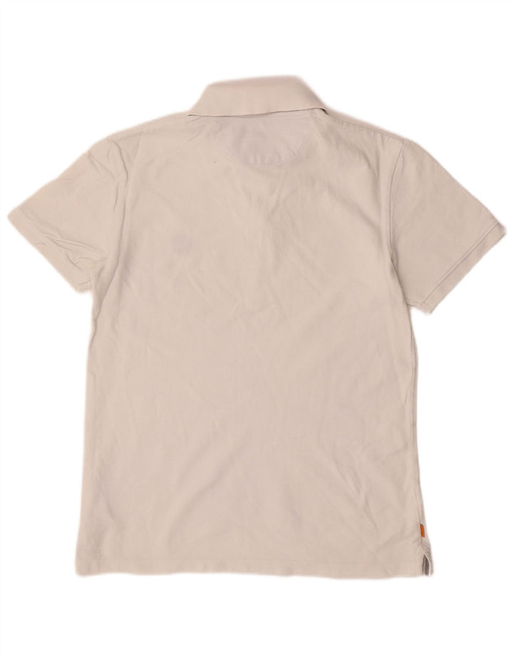 Timberland Herren Slim Fit Poloshirt Small Weiß Baumwolle