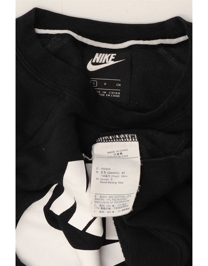 Nike Womens Graphic Oversized Sweatshirt Pullover UK 10 Small Graue Baumwolle