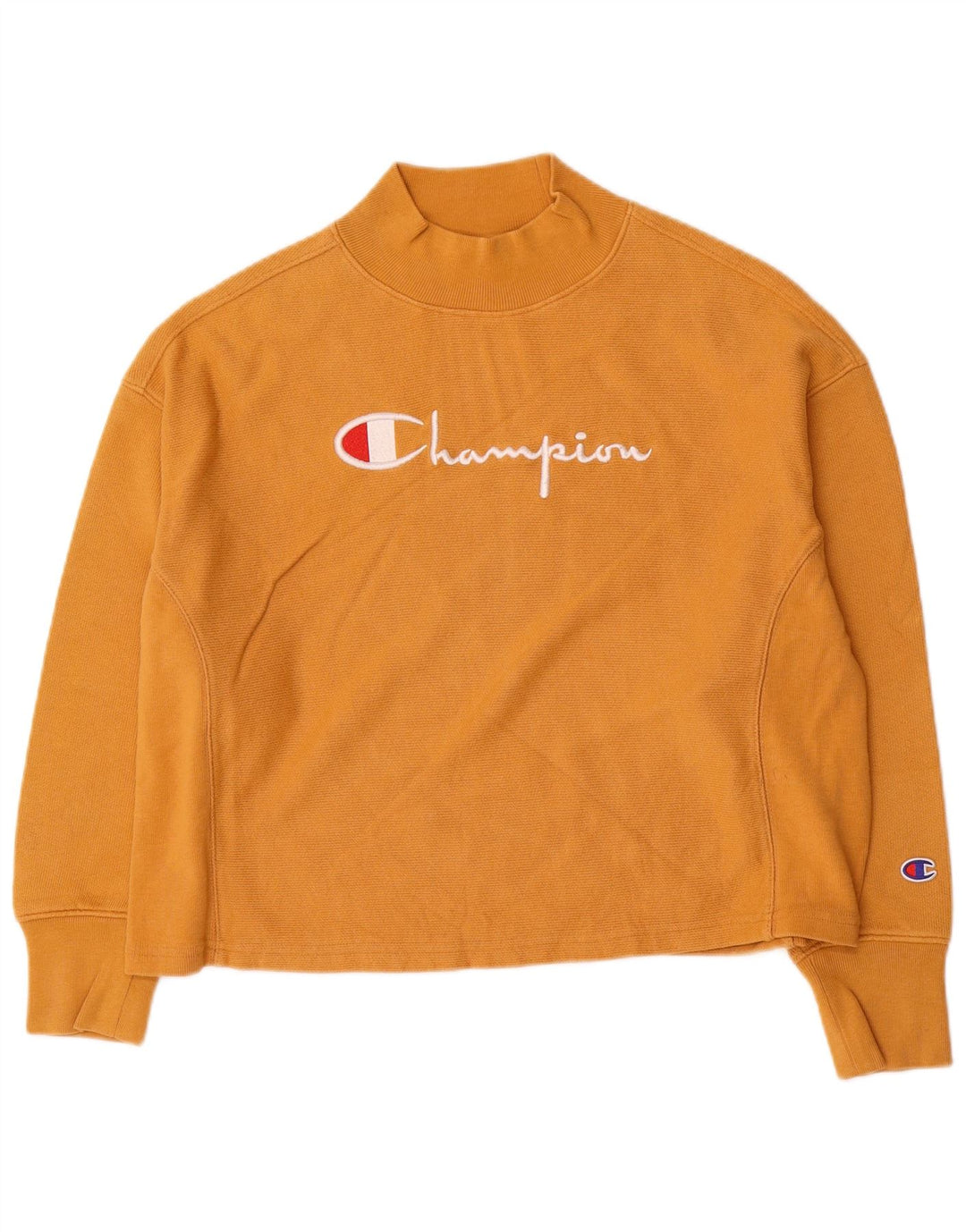 Champion Womens Graphic Oversized Sweatshirt Pullover UK 10 Small Gelb
