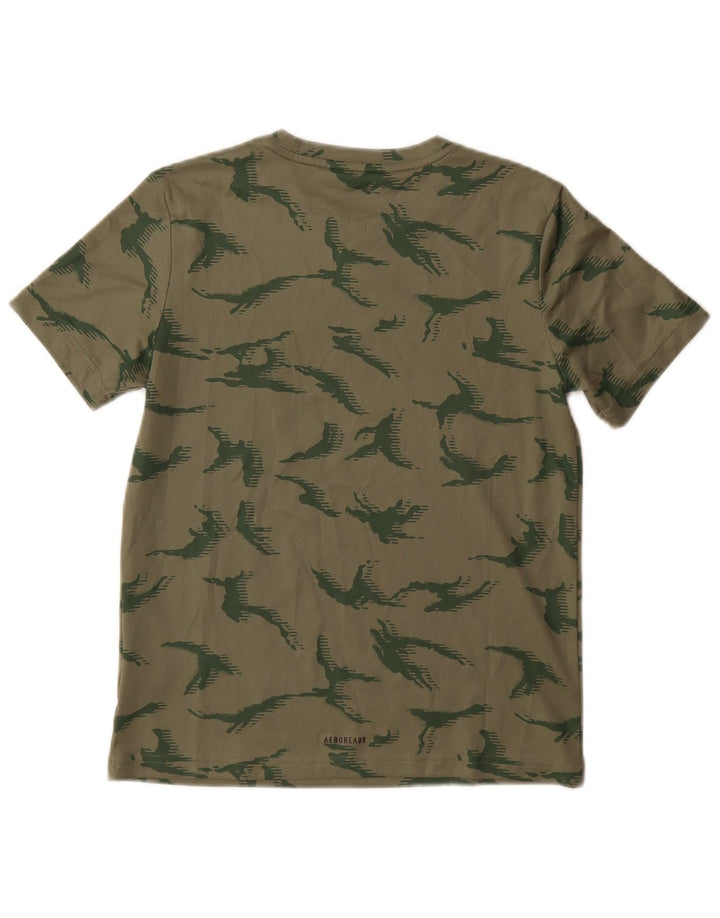 ADIDAS Grafik-T-Shirt für Jungen, 11–12 Jahre, grünes Camouflage-Polyester