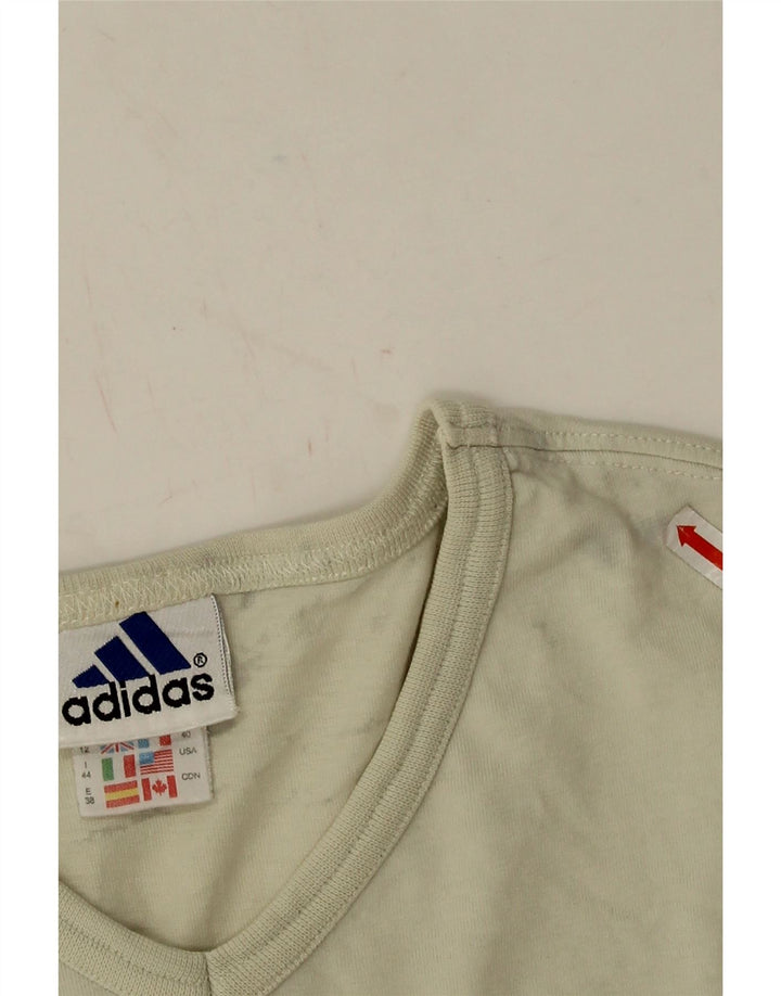 Adidas Damen T-Shirt Top UK 12 Medium Beige