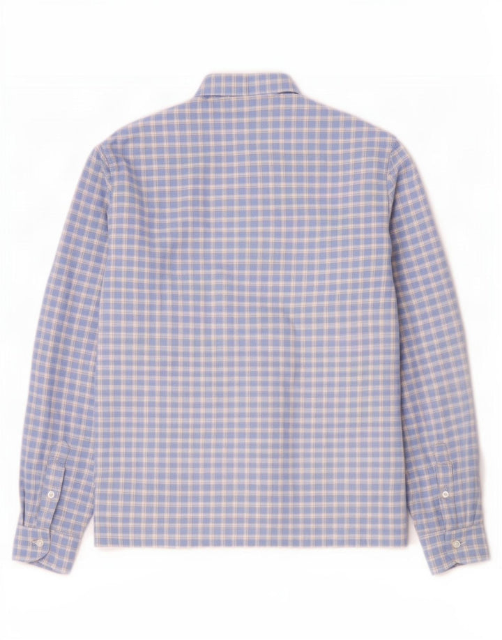Vintage Damen Hemd mit Rüschen vorne, UK 16, groß, blau kariert