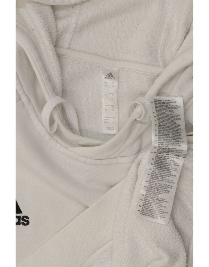 Adidas Herren Kapuzenpullover aus mittelweißer Baumwolle