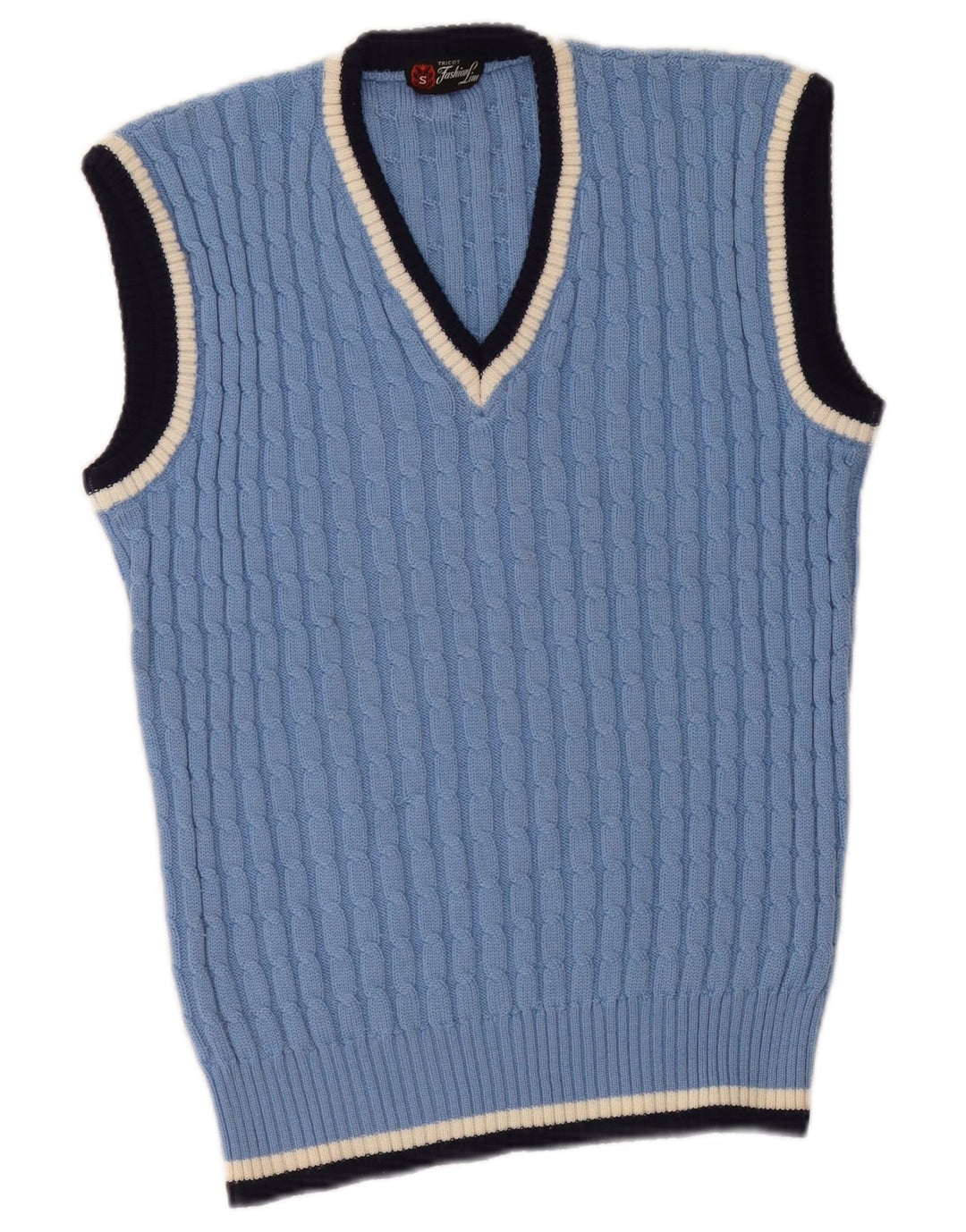 Vintage Herren Weste Tank Top Klein blau gestreift klassisch