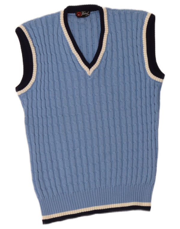 Vintage Herren Weste Tank Top Klein blau gestreift klassisch